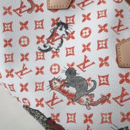 Replica Louis Vuitton White Monogram Red Graphic Speedy 30