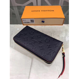 Replica Louis Vuitton Black Oversized Embossed Monogram Zippy Wallet