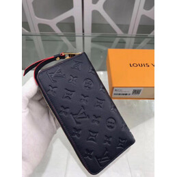 Replica Louis Vuitton Black Oversized Embossed Monogram Zippy Wallet