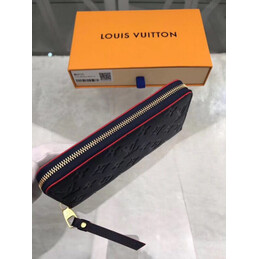 Replica Louis Vuitton Black Oversized Embossed Monogram Zippy Wallet