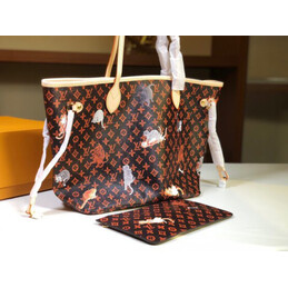 Replica Louis Vuitton Brown Monogram Orange Graphic Neverfull MM