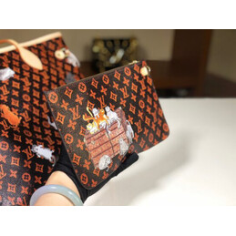 Replica Louis Vuitton Brown Monogram Orange Graphic Neverfull MM