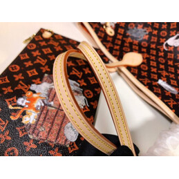 Replica Louis Vuitton Brown Monogram Orange Graphic Neverfull MM