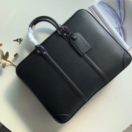 Replica Louis Vuitton Black Taiga Leather Porte Documents Voyage