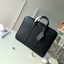 Replica Louis Vuitton Black Taiga Leather Porte Documents Voyage