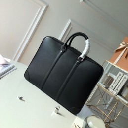 Replica Louis Vuitton Black Taiga Leather Porte Documents Voyage