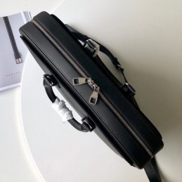 Replica Louis Vuitton Black Leather Dandy Briefcase MM
