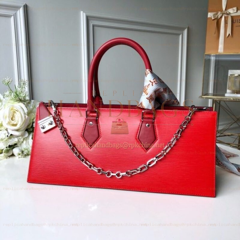 Replica Louis Vuitton Red Textured Sac Tricot
