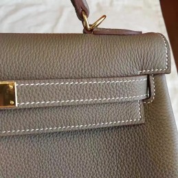 Replica Hermes Taupe Kelly 32 Gold Hardware Bag