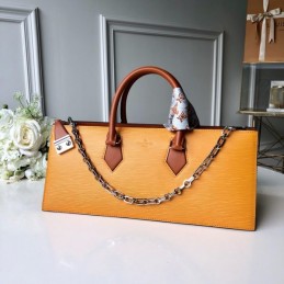 Replica Louis Vuitton Orange Textured Chain Sac Tricot