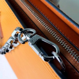 Replica Louis Vuitton Orange Textured Chain Sac Tricot