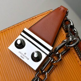 Replica Louis Vuitton Orange Textured Chain Sac Tricot