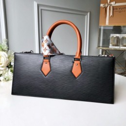 Replica Louis Vuitton Black Textured Chain Sac Tricot