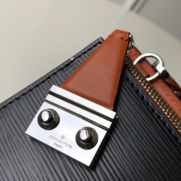 Replica Louis Vuitton Black Textured Chain Sac Tricot