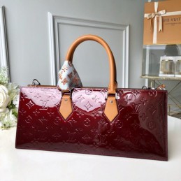 Replica Louis Vuitton Burgundy Patent Monogram Chain Sac Tricot