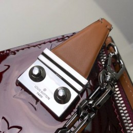 Replica Louis Vuitton Burgundy Patent Monogram Chain Sac Tricot