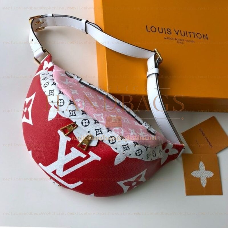 Replica Louis Vuitton Red White Graphic Bumbag