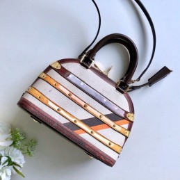 Replica Louis Vuitton Brown Monogram Multicolor Strap Alma BB