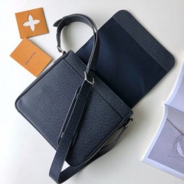 Replica Louis Vuitton Navy Blue Leather Roman PM