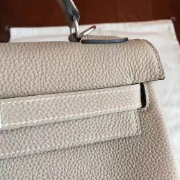 Replica Hermes Taupe Kelly 32 Palladium Hardware Bag