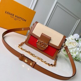 Replica Louis Vuitton Ivory Burgundy Mini Dauphine