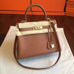 Replica Hermes Tan Beige Kelly 28 Gold Hardware Bag