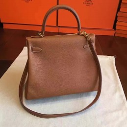 Replica Hermes Tan Beige Kelly 28 Gold Hardware Bag