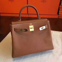 Replica Hermes Tan Beige Kelly 28 Gold Hardware Bag