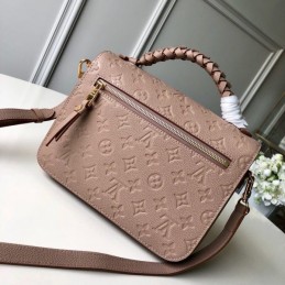 Replica Louis Vuitton Taupe Embossed Monogram Braided Handle Metis Pochette