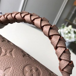 Replica Louis Vuitton Taupe Embossed Monogram Braided Handle Metis Pochette