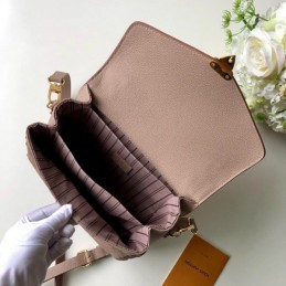 Replica Louis Vuitton Taupe Embossed Monogram Braided Handle Metis Pochette