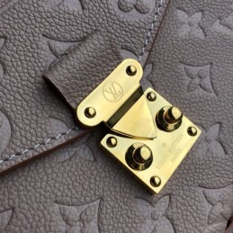Replica Louis Vuitton Taupe Embossed Monogram Braided Handle Metis Pochette