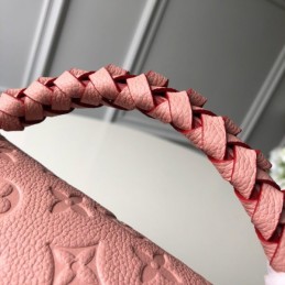 Replica Louis Vuitton Pale Pink Embossed Monogram Braided Handle Metis Pochette