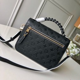 Replica Louis Vuitton Black Embossed Monogram Metis Pochette