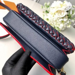 Replica Louis Vuitton Black Embossed Monogram Studded Strap Metis Pochette