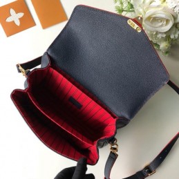 Replica Louis Vuitton Black Embossed Monogram Studded Strap Metis Pochette