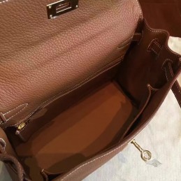 Replica Hermes Tan Beige Kelly 28 Gold Hardware Bag