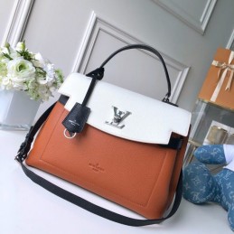 Replica Louis Vuitton Tan White Lockme Ever MM