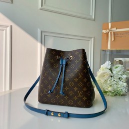 Replica Louis Vuitton Brown Monogram Blue Drawstring Neo Noe MM