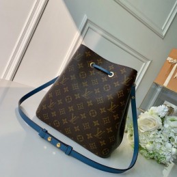 Replica Louis Vuitton Brown Monogram Blue Drawstring Neo Noe MM
