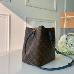 Replica Louis Vuitton Brown Monogram Blue Drawstring Neo Noe MM