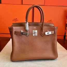 Replica Hermes Tan Birkin 30 Smooth Leather Palladium Hardware Bag