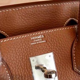 Replica Hermes Tan Birkin 30 Smooth Leather Palladium Hardware Bag