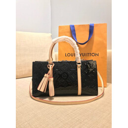 Replica Louis Vuitton Black Embossed Monogram Neo Triangle