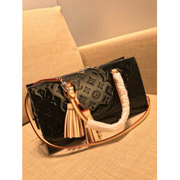 Replica Louis Vuitton Black Embossed Monogram Neo Triangle