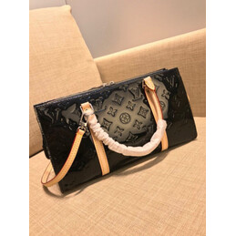 Replica Louis Vuitton Black Embossed Monogram Neo Triangle