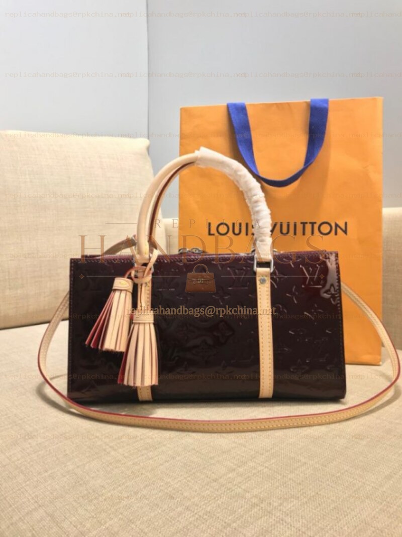Replica Louis Vuitton Burgundy Embossed Monogram Neo Triangle