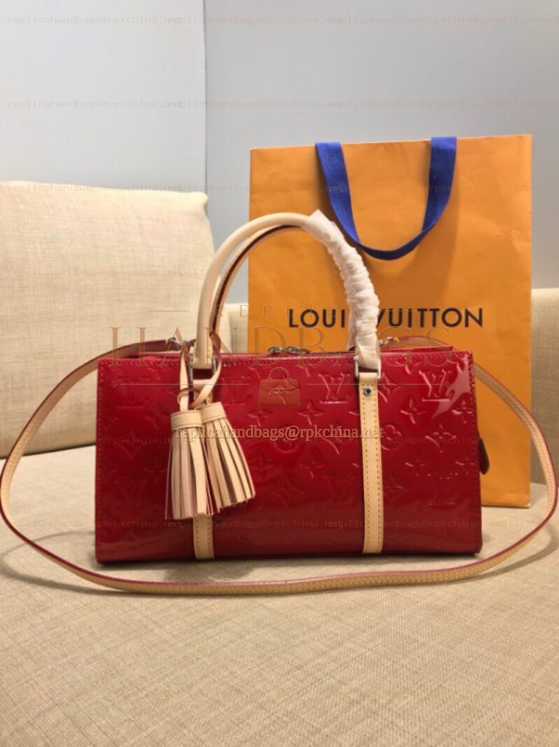 Replica Louis Vuitton Red Embossed Monogram Neo Triangle