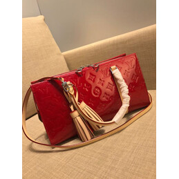 Replica Louis Vuitton Red Embossed Monogram Neo Triangle