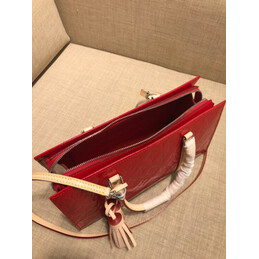 Replica Louis Vuitton Red Embossed Monogram Neo Triangle